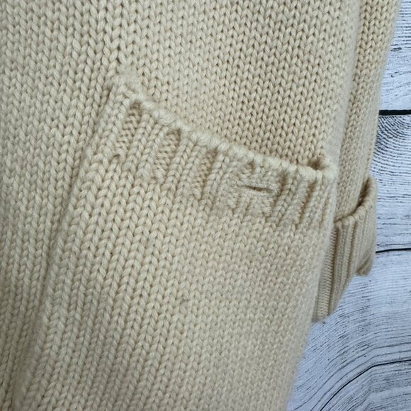 Unisex Vintage Wool Blend Cardigan With Pockets & Buttons Oversized Sweater - Picture 3 of 10